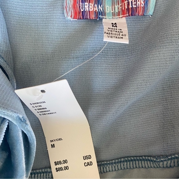 Urban Outfitters Velvet Babydoll Dress M Y2K Mini Corset Empire Waist Coquette - Picture 12 of 12